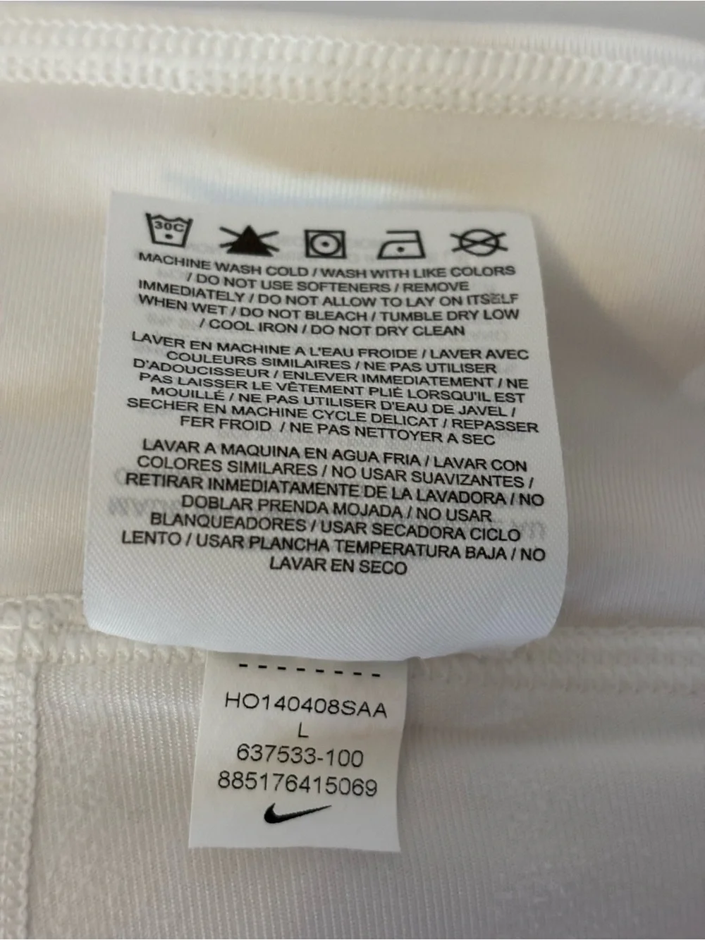 Nike White Mini Athletic Skirt with Black Swoosh